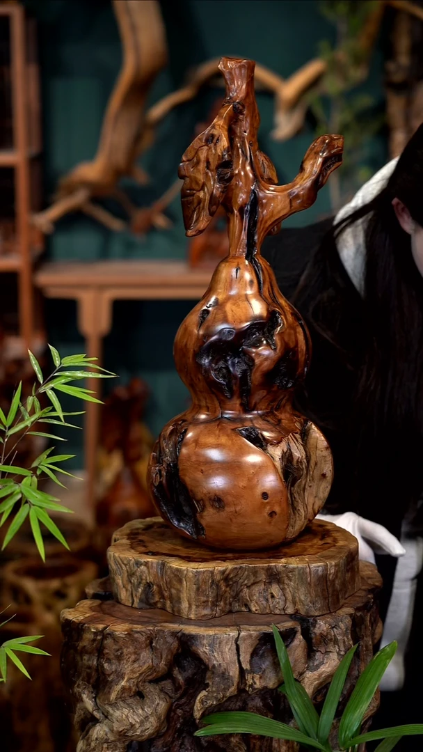 木雷击枣木葫芦+底座