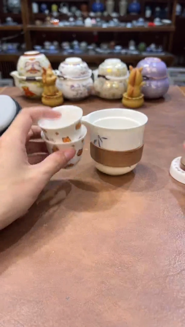 真的很便宜超好看会开片的旅行茶具