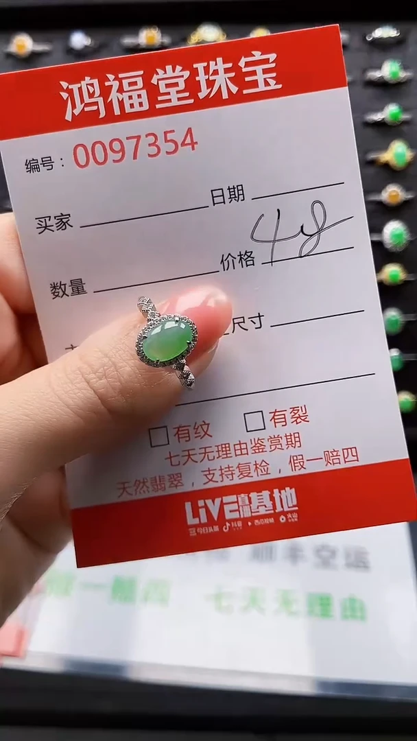 【闪购商品】翡翠戒指银S925镶嵌0000