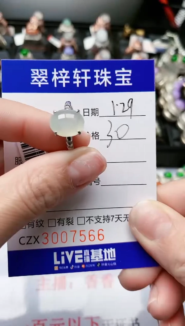 【闪购商品】翡翠戒指银S925镶嵌/7566