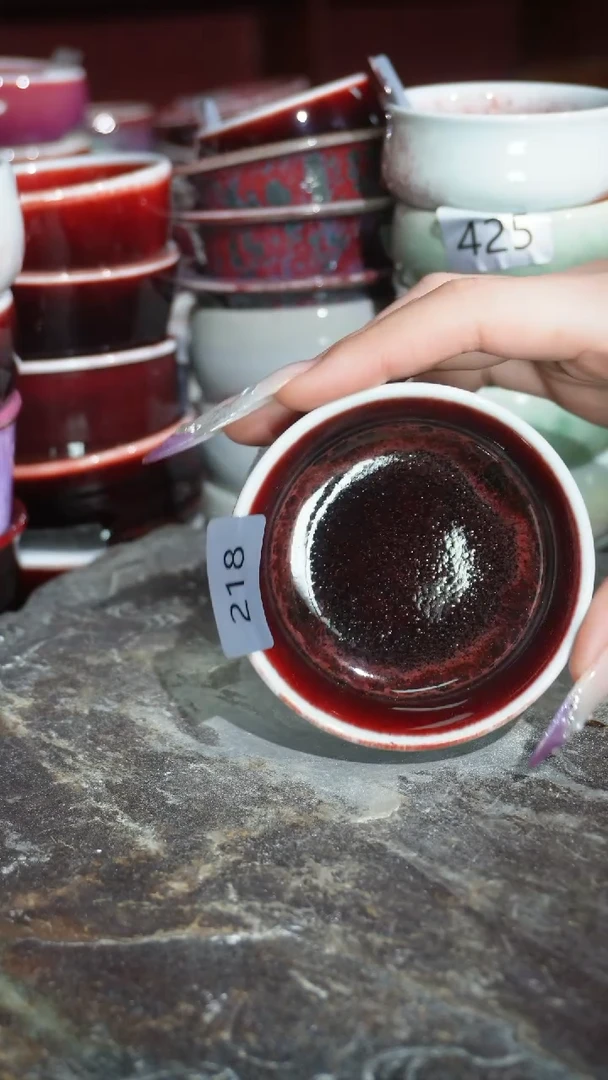 摆件陶精品窑变钧瓷茶器