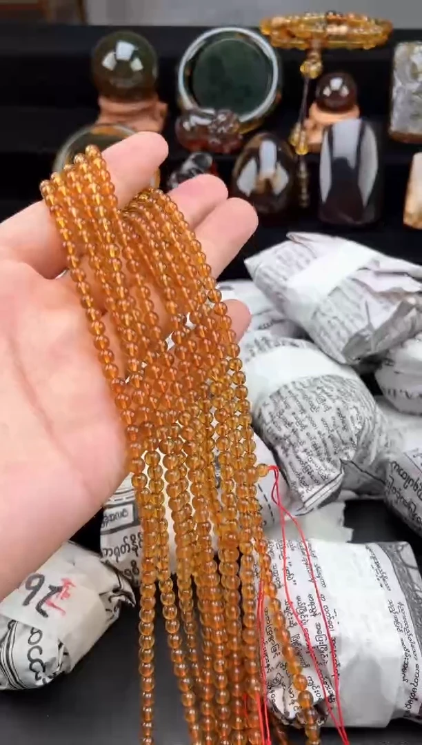 未镶嵌琥珀手链金棕红吊坠链【多样性发货其中一】