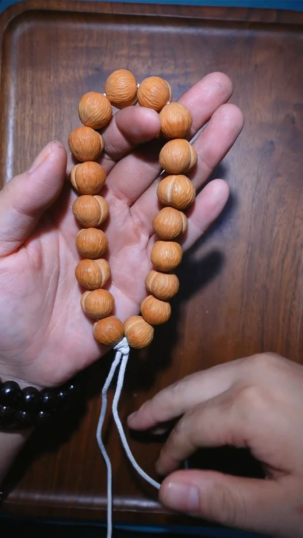 猴头核桃手串17mm+拉丝纹路桃子猴头手串微瑕