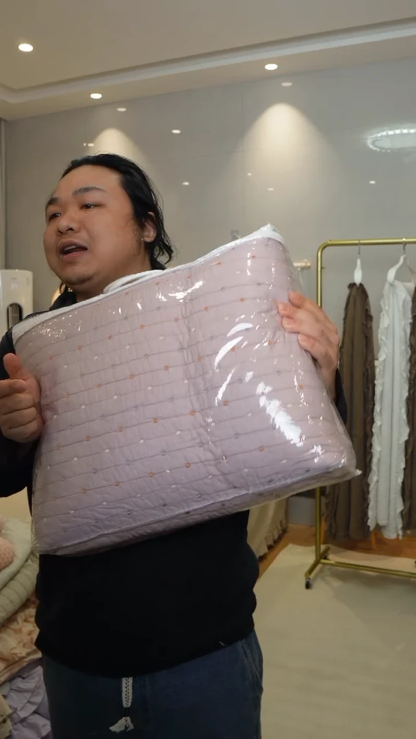 棉紫色米粒绣单床盖230*250