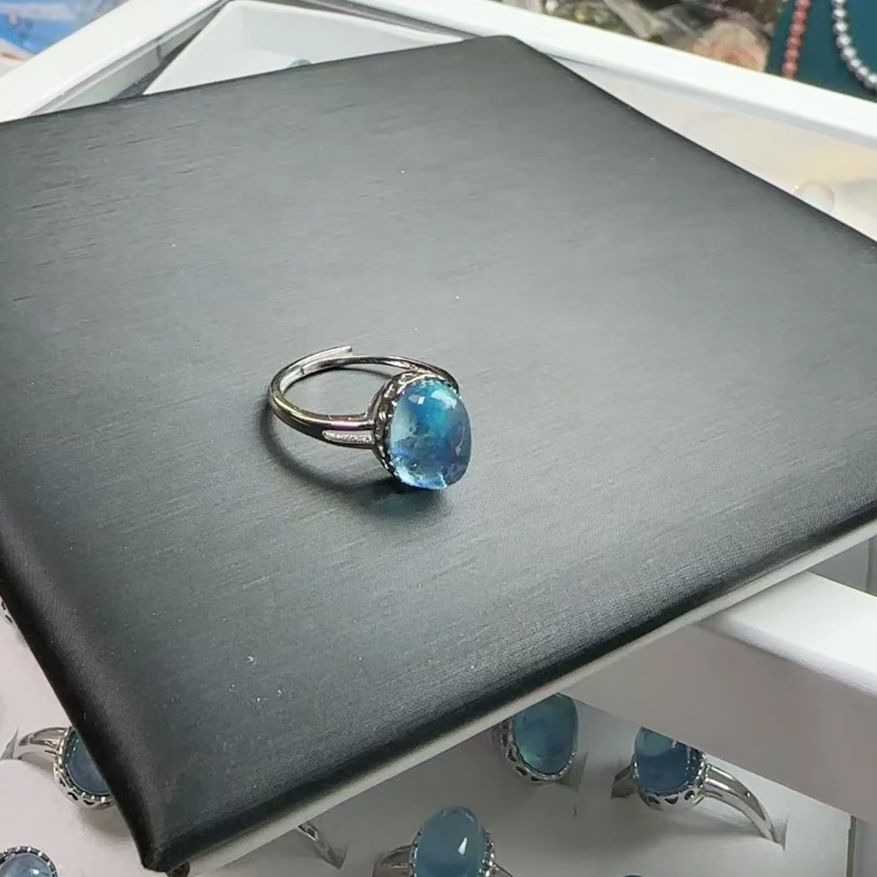 海蓝宝魔鬼蓝戒指（多样性发一）