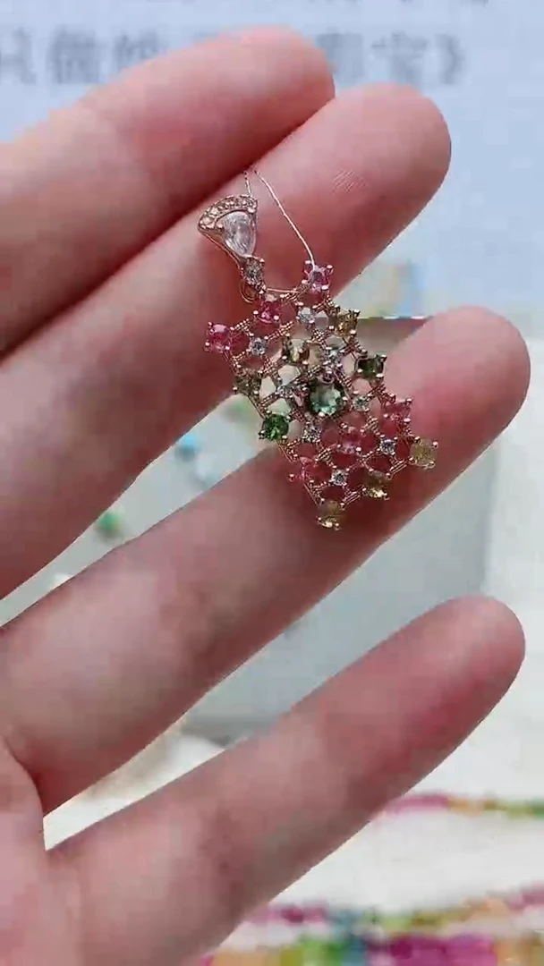 银S925镶嵌吊坠碧玺172ZB1115产品一个（多样性）