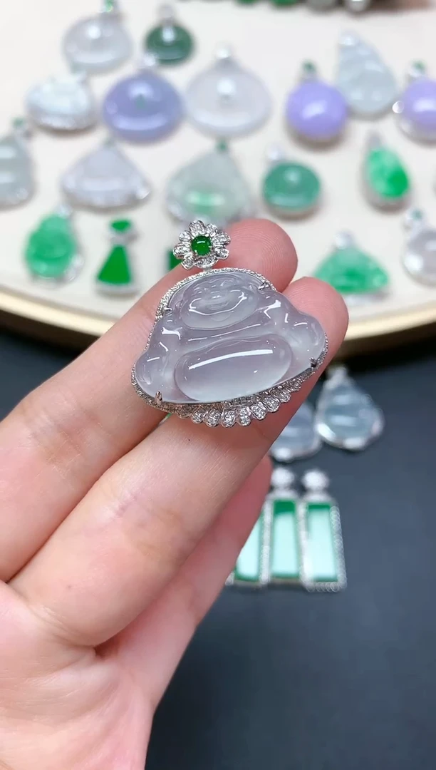 【闪购商品】翡翠吊坠(不含链)18K金镶嵌S483|7980