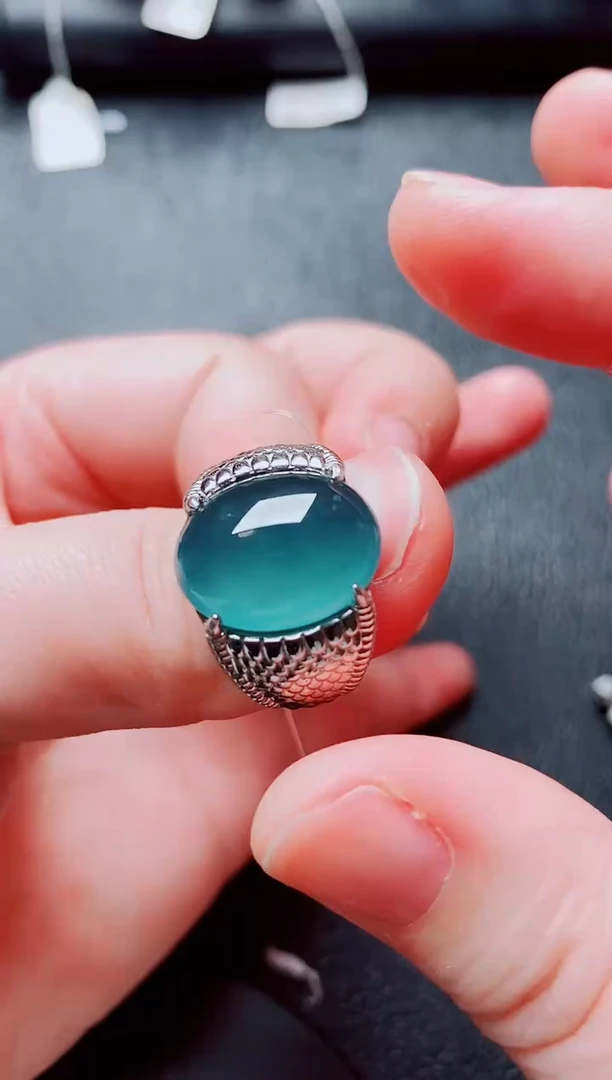 银S925镶嵌戒指翡翠111
