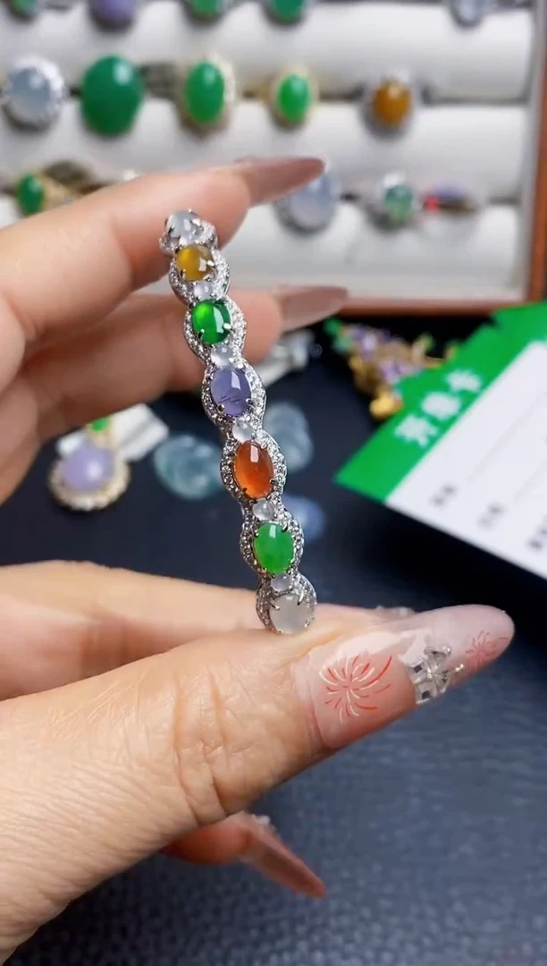 银S925镶嵌戒指翡翠?*·00000