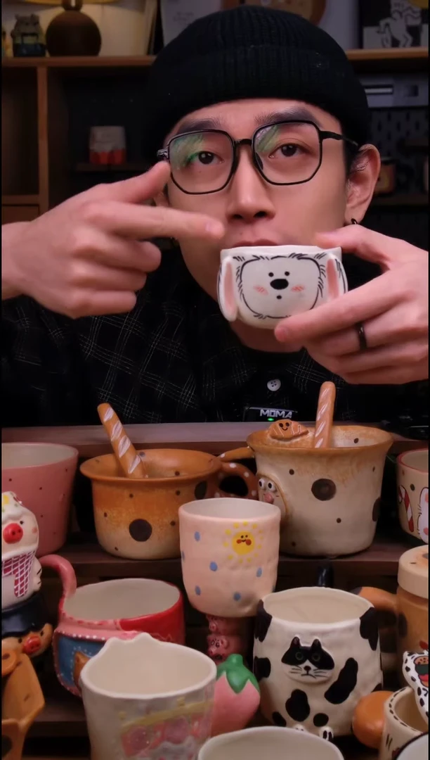 杯子陶景德镇可爱设计师款陶瓷