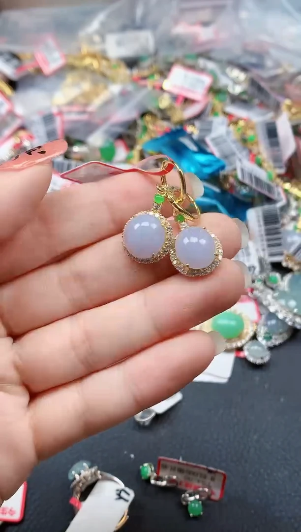 银S925镶嵌戒指翡翠天然A货缅甸翡翠