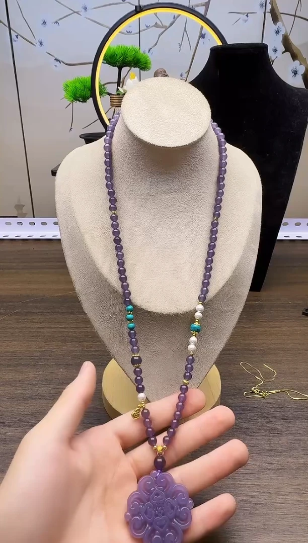 和田玉14K金镶嵌颈饰X19