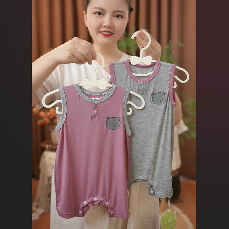 冰多啦小熊背心连体婴幼儿连身衣宝宝夏季薄款哈衣爬服