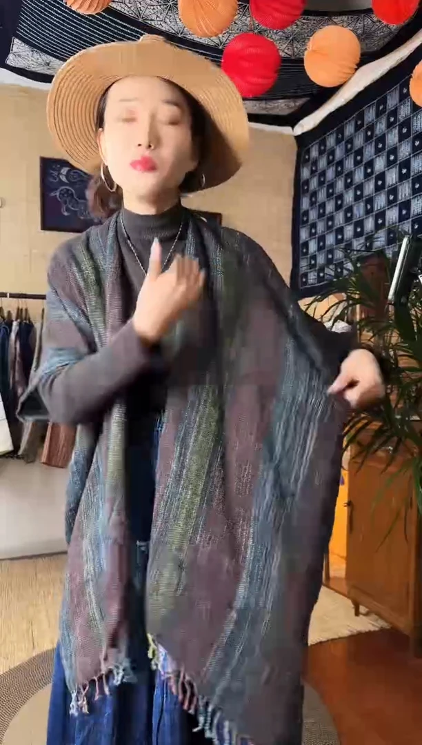 【闪购商品】设计师款多色流苏斗篷