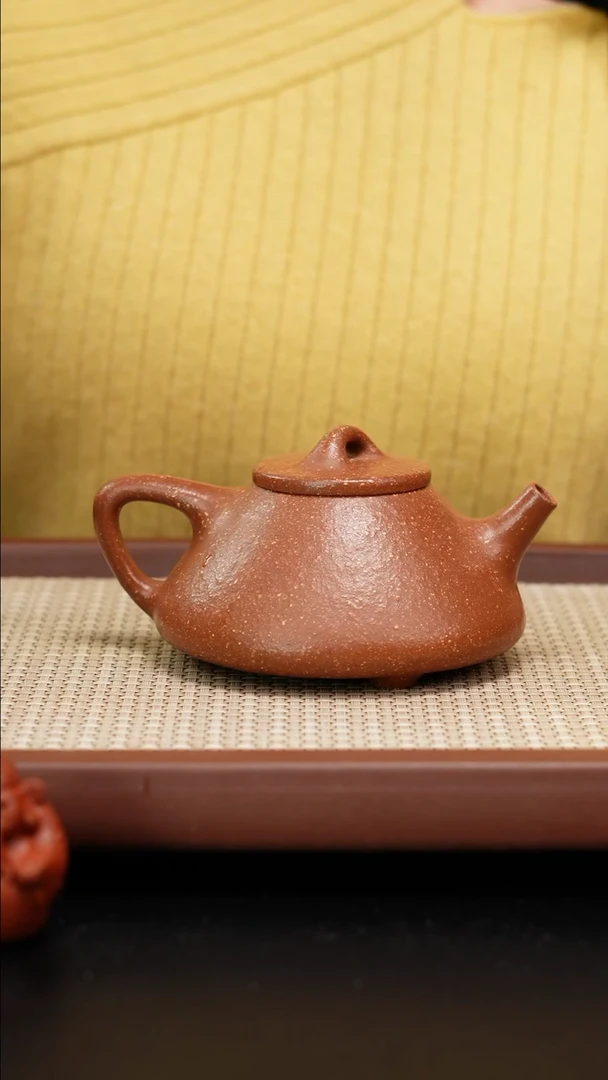 【闪购商品】紫砂茶壶红朱段20目粗砂子冶石瓢260