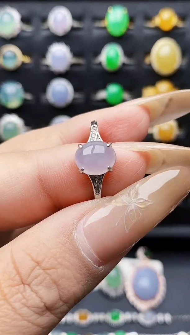 银S925镶嵌戒指翡翠0008