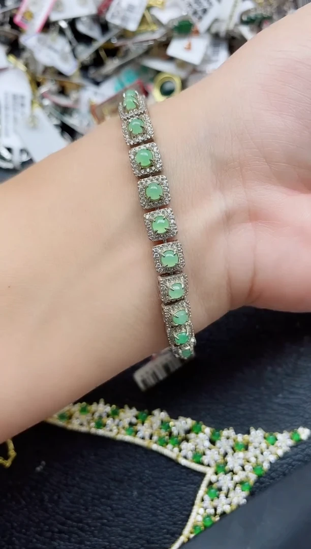 银S925镶嵌戒指翡翠1