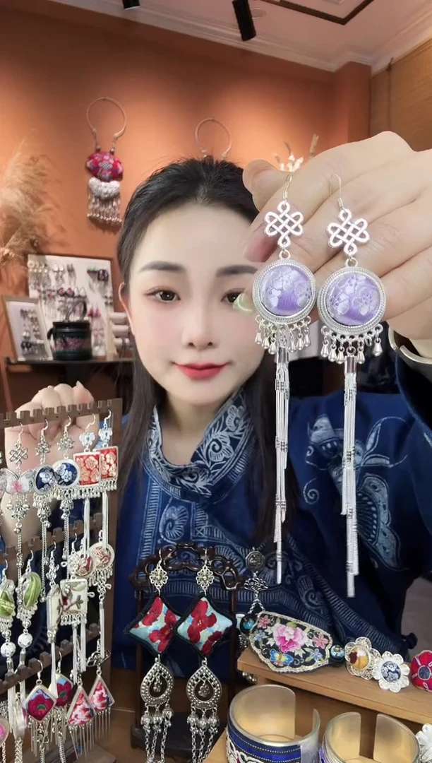 刺绣纯手工民族风耳环