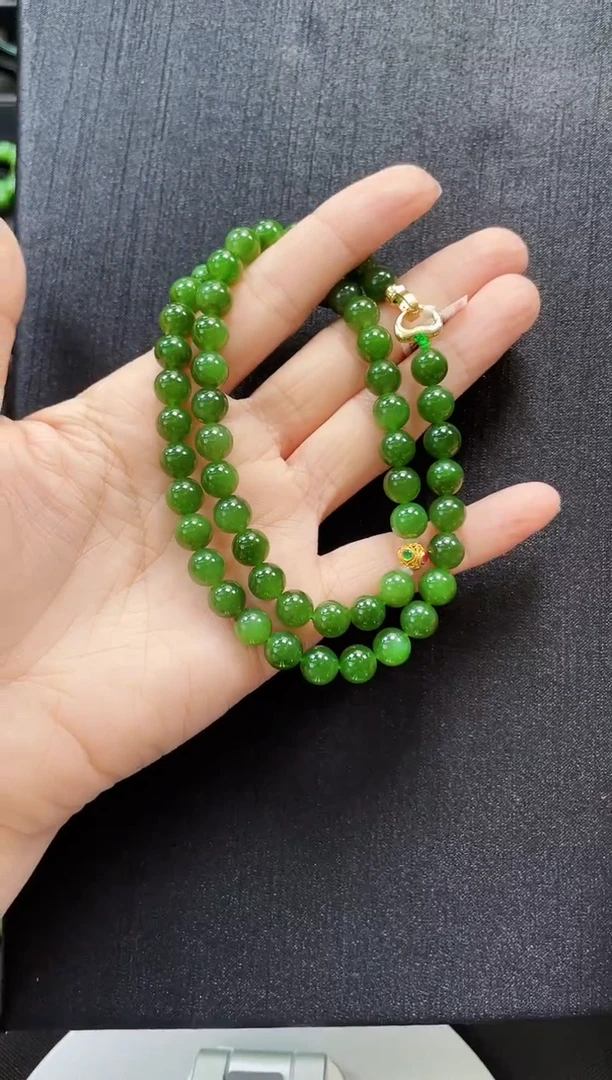 和田玉18K金镶嵌项链多样性发一