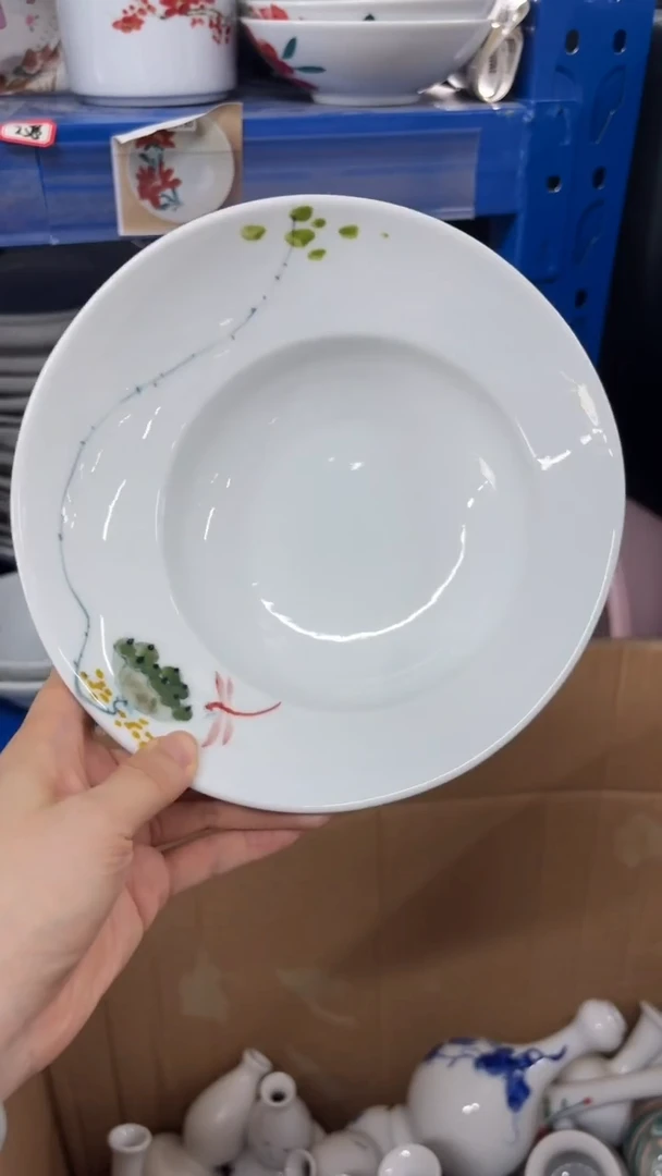 瓷片景德镇高温陶瓷食品级手绘釉中彩-海螺盘