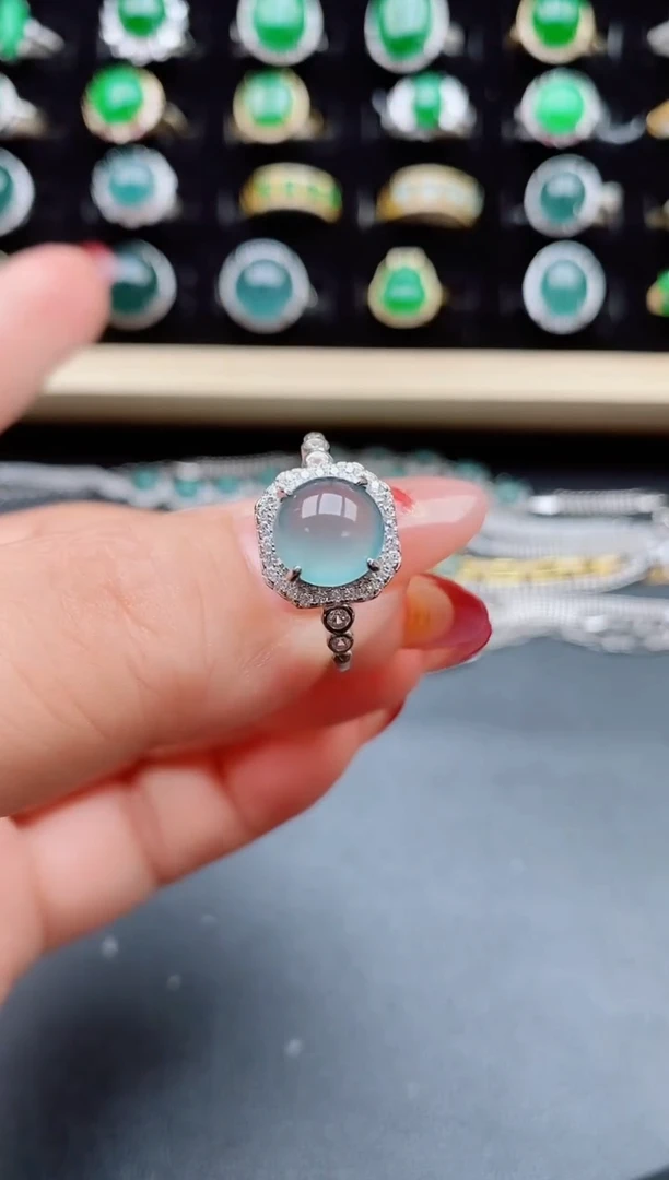 【闪购商品】翡翠戒指银S925镶嵌5500