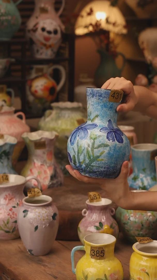 陶瓷景德镇设计师手作花器摆件侘寂风431