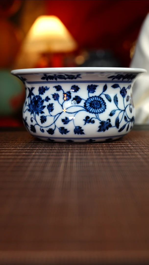 【闪购商品】杯待月观山缠枝花卉折沿水洗