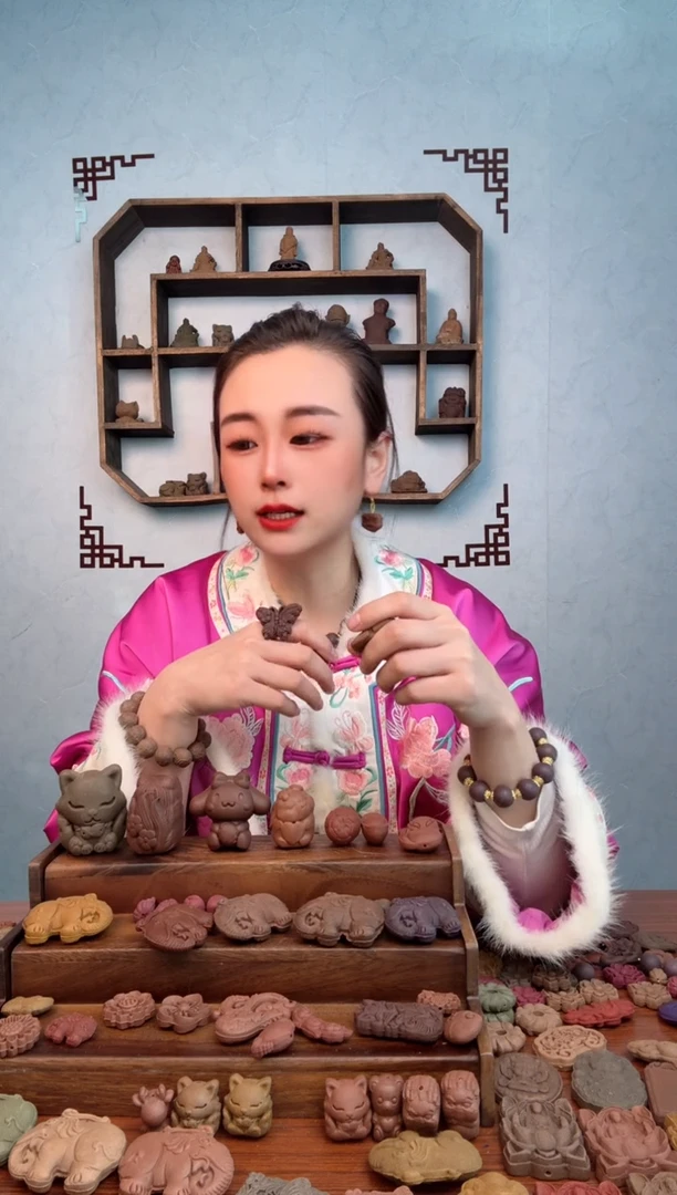 【闪购商品】泥塑瑕疵鳄梨帐中福禄寿喜财5颗