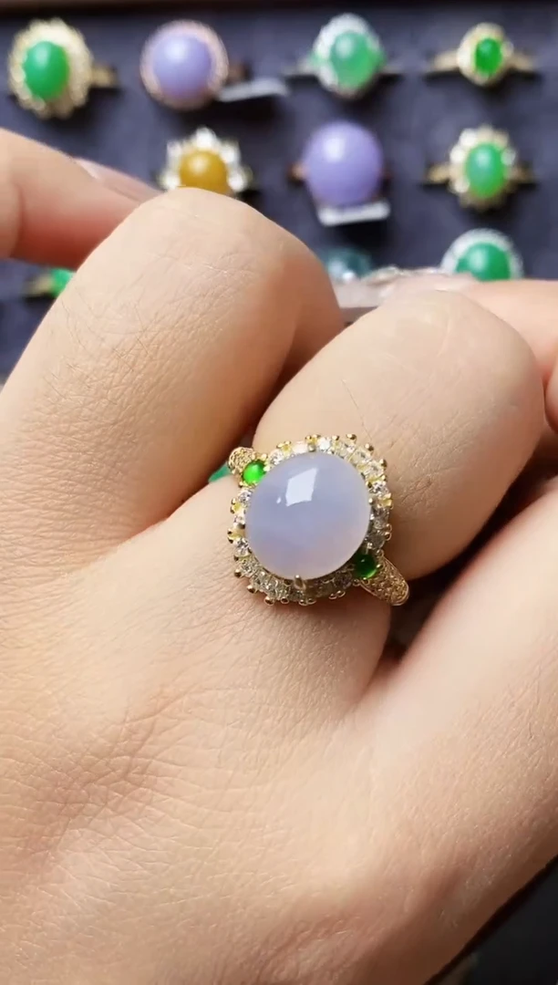 银S925镶嵌戒指翡翠2158