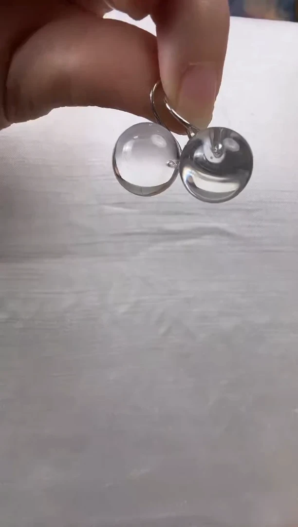 银S925镶嵌耳环水晶天然