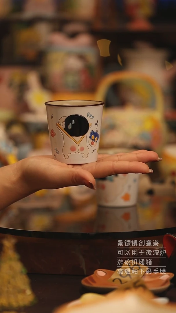 陶瓷景德镇可爱陶瓷釉下彩绘设计师款