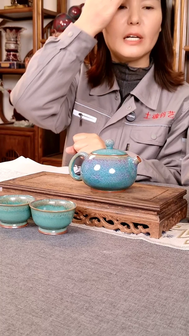 瓷片西施壶单壶 土魂钧瓷