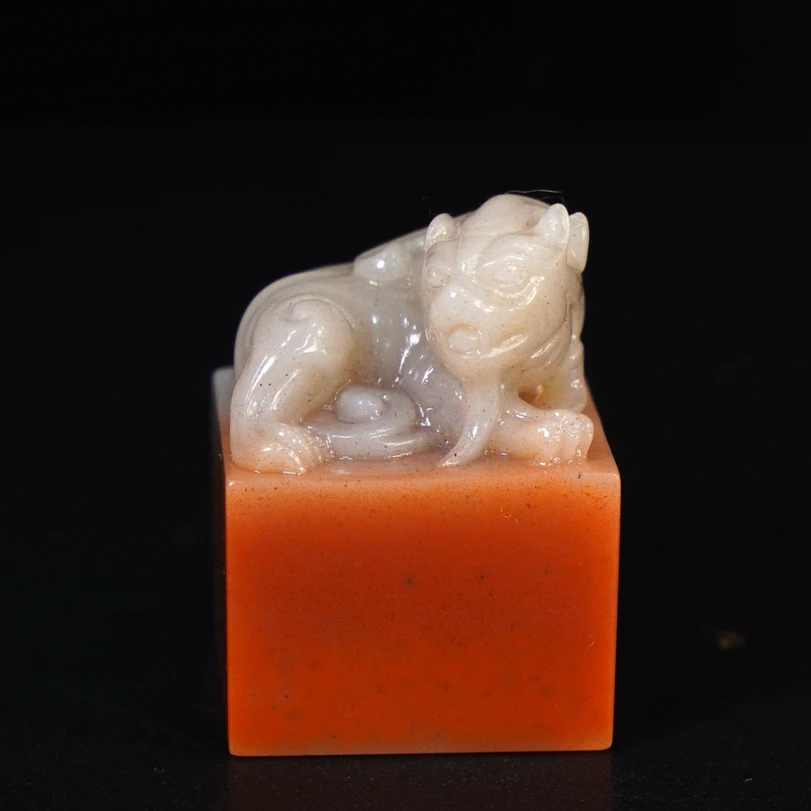5寿山石高山石貔貅印章58.9克2.8x2.8x3.7