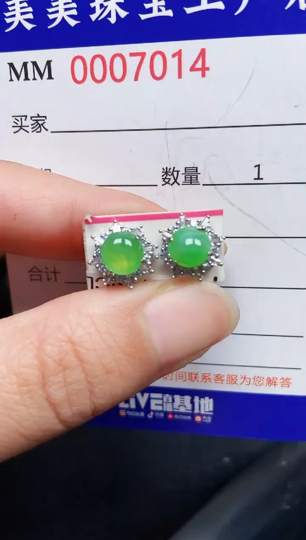 翡翠银S925镶嵌颈饰7014