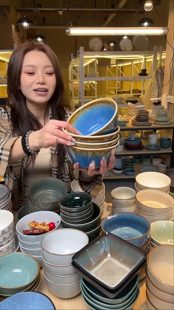 瓷89【瑕疵】外贸尾货窑变釉下彩