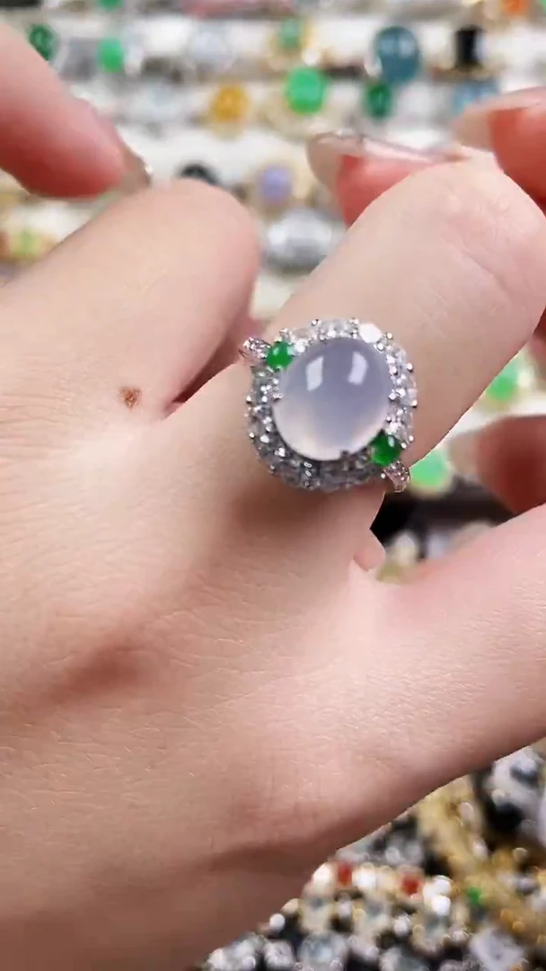 银S925镶嵌戒指翡翠112