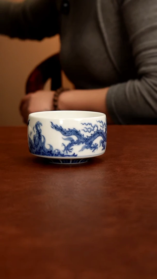 摆件陶景德镇瓷器，青花瓷手绘茶具~