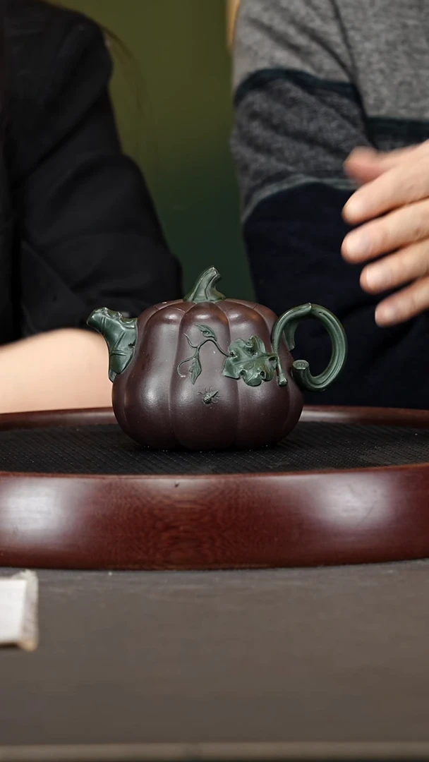 茶壶紫砂17鲍宜明 南瓜老紫泥320cc