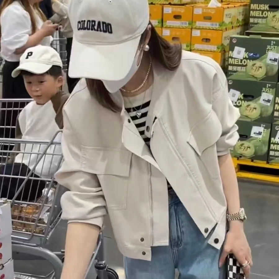 现货 新款 休闲小皮衣 外套女 宽松显瘦机车时尚短款洋气百搭