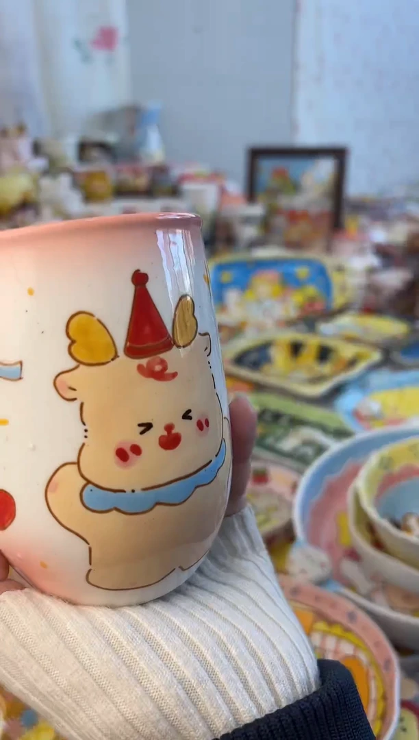 摆件陶景德镇陶瓷手绘微瑕