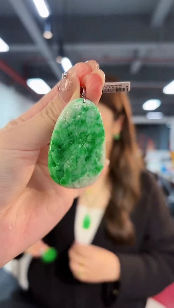 【闪购商品】翡翠颈饰18K金镶嵌缅料A货/支持复检/一件