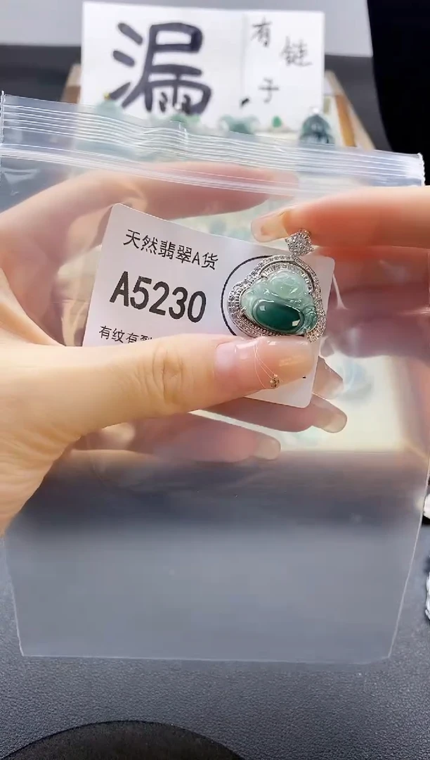 翡翠未镶嵌吊坠(赠链)天然翡翠A货