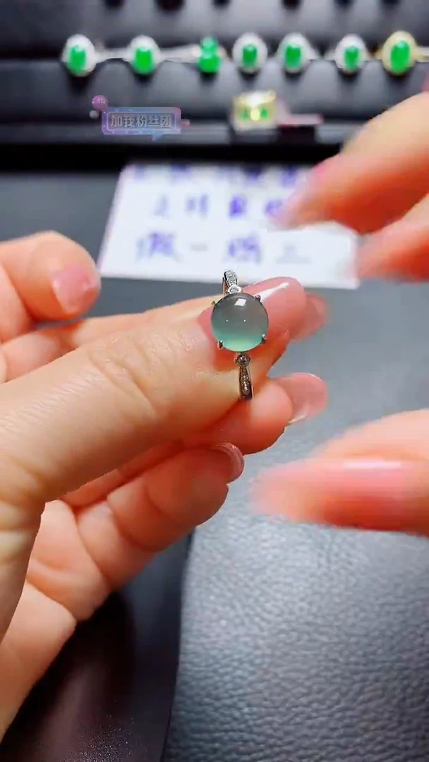 银S925镶嵌戒指翡翠天然翡翠A货s925银镶