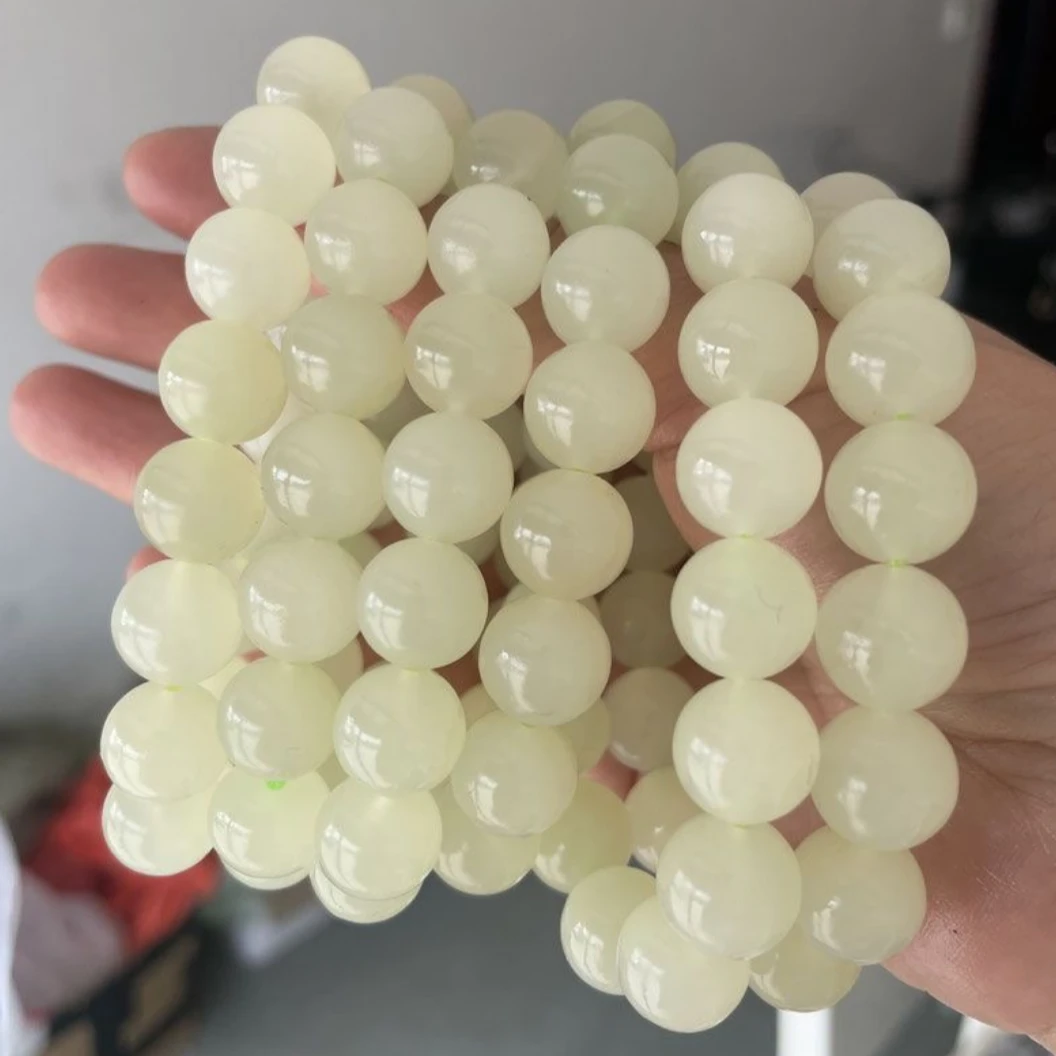 新疆且末和田玉蜂蜜水手串卡12mm