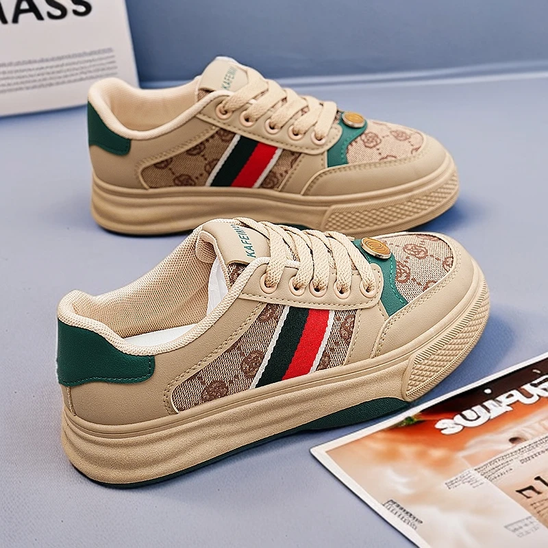 脏脏鞋女2025夏季新款品牌休闲百搭运动小白鞋厚底鞋女鞋运动板鞋