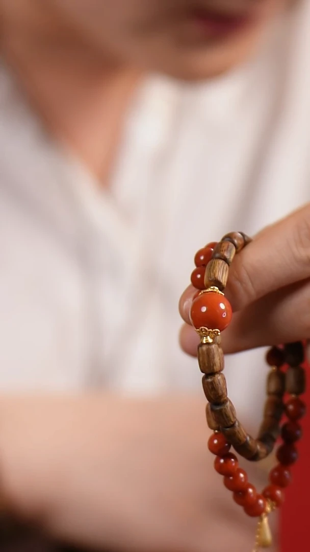 未镶嵌沉香手串L240549古树红茶