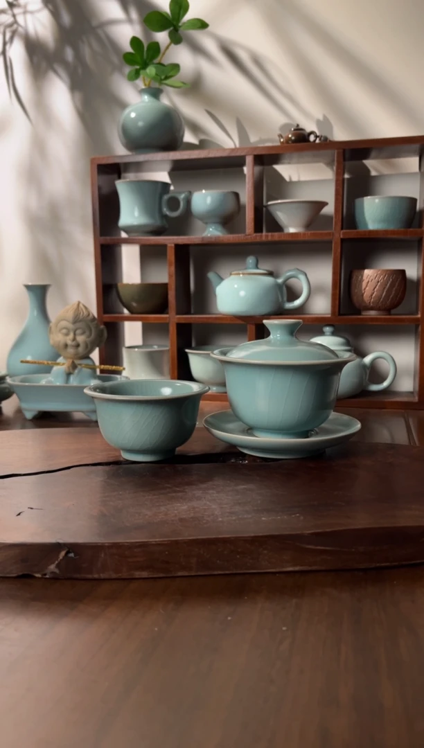 【闪购商品】杯清凉寺仿古釉色盖碗加杯