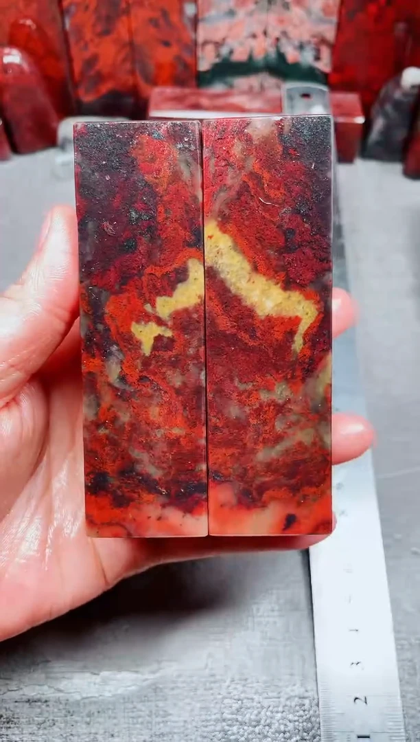 桂林鸡血玉素章3.0对章50