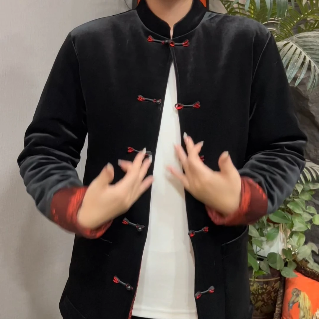 9485男士新款休闲时尚百搭唐装加棉外套
