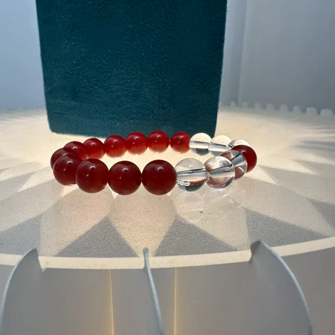 非金属仿珍珠手链 红色珠珠手链气质轻奢